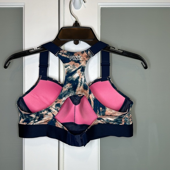 Victoria’s Secret PINK active ultimate push up bra blue coral pink Large - Picture 2 of 10